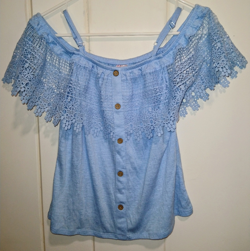 Woman's blue summer top, Size L (11-13)